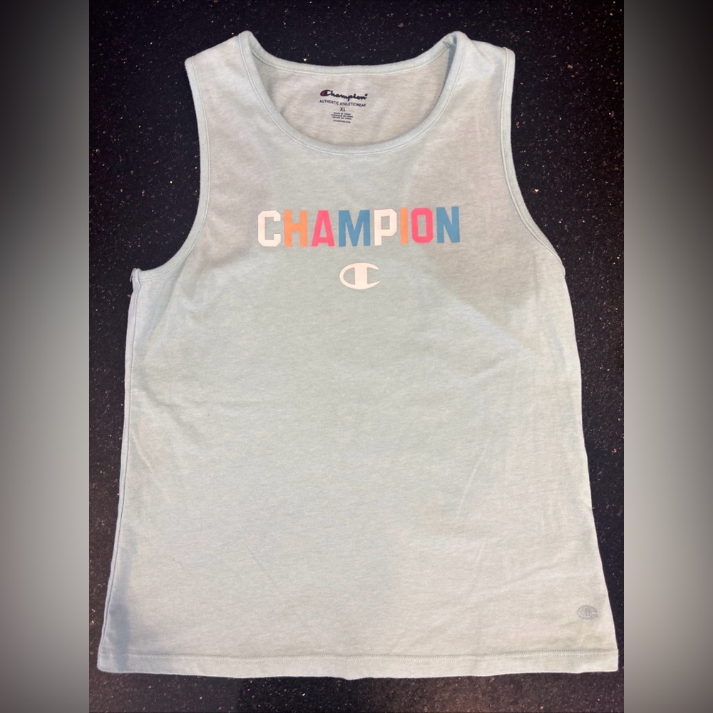 Champion Youth XL Athletic Tank Top Mint Green / Turquoise Blue Green
